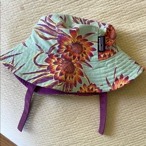 Patagonia Kids Floral Hat - Green and Purple